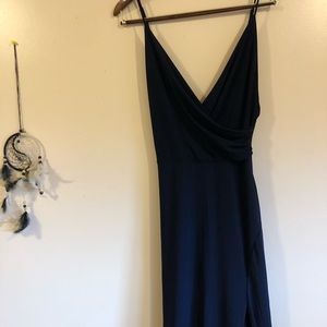 Blue Slit Maxi Dress